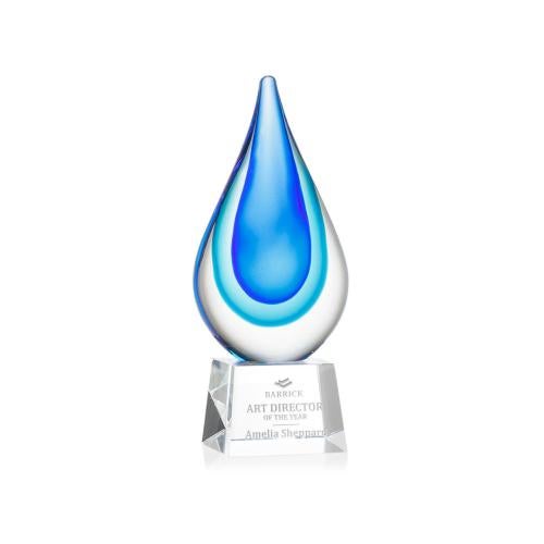 Recognition Awards - Glass Awards - Art Glass Awards - Marseille on Robson Base - Clear