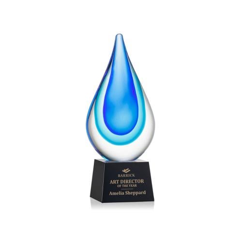 Recognition Awards - Glass Awards - Art Glass Awards - Marseille on Robson Base - Black