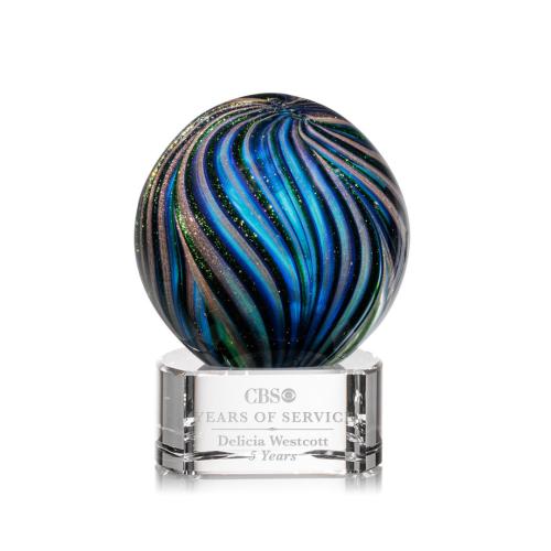 Recognition Awards - Glass Awards - Art Glass Awards - Malton Award on Paragon Base - Clear