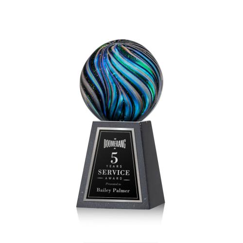 Recognition Awards - Glass Awards - Art Glass Awards - Malton Award on Tall Marble Base