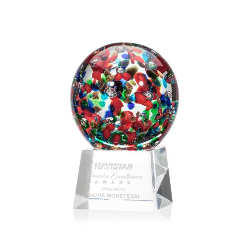 Recognition Awards - Glass Awards - Art Glass Awards - Fantasia Award on Robson Base - Clear