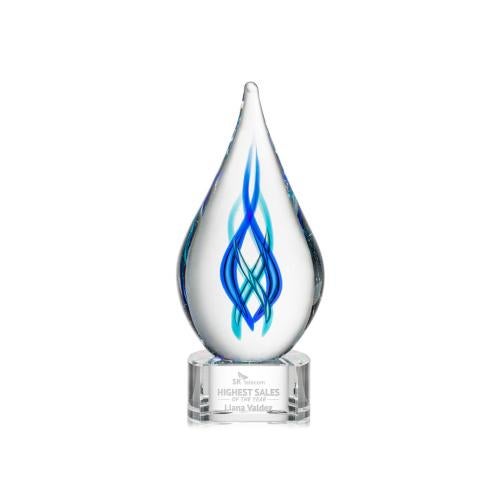 Recognition Awards - Glass Awards - Art Glass Awards - Warrington on Paragon Base - Clear