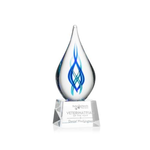 Recognition Awards - Glass Awards - Art Glass Awards - Warrington on Robson Base - Clear