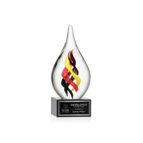 Recognition Awards - Glass Awards - Art Glass Awards - Nottingham on Hancock Base - Black