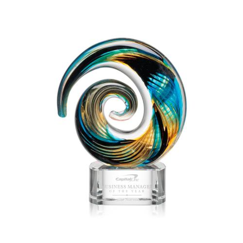 Recognition Awards - Glass Awards - Art Glass Awards - Nazare Award on Paragon - Clear