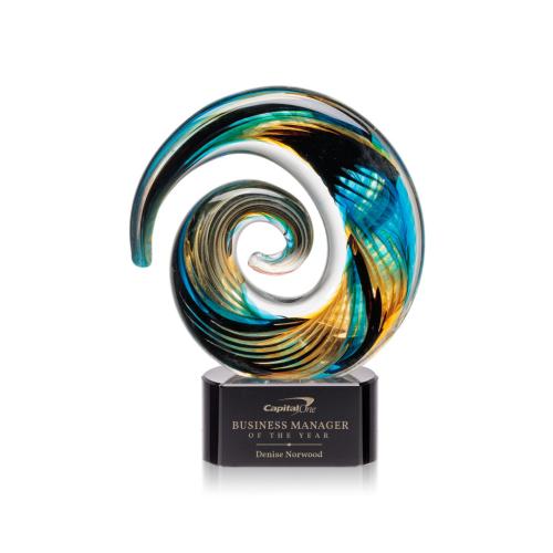 Recognition Awards - Glass Awards - Art Glass Awards - Nazare Award on Paragon - Black