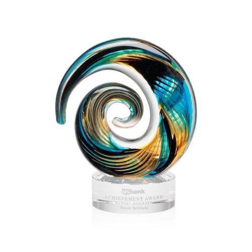 Recognition Awards - Glass Awards - Art Glass Awards - Nazare Award on Stanrich - Clear