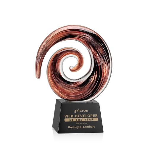 Recognition Awards - Glass Awards - Art Glass Awards - Brighton Award on Robson - Black