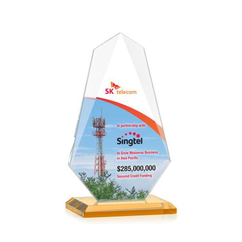 Recognition Awards - Crystal Awards - Jemma VividPrint™ Award - Amber