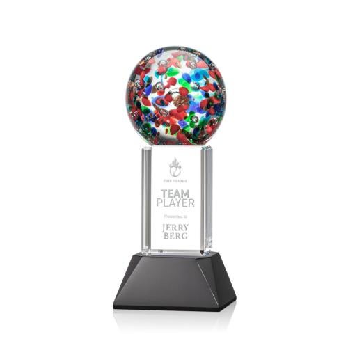 Recognition Awards - Glass Awards - Art Glass Awards - Fantasia Award on Stowe Base - Black