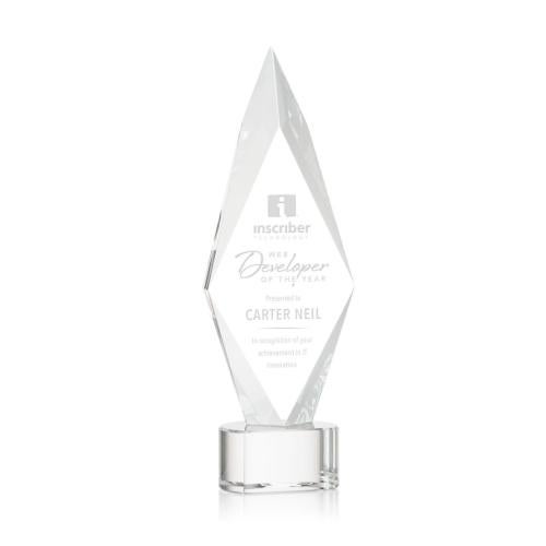 Recognition Awards - Crystal Awards - Manilow Award on Paragon Base - Clear