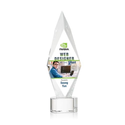 Recognition Awards - Crystal Awards - Manilow VividPrint™ Award on Paragon Base - Clear
