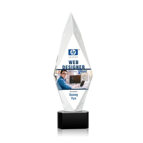 Recognition Awards - Crystal Awards - Manilow VividPrint™ Award on Paragon Base - Black