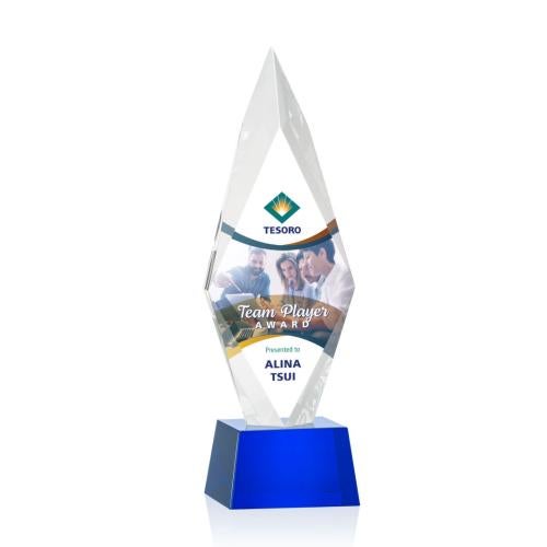 Recognition Awards - Crystal Awards - Manilow VividPrint&trade; Award on Robson Base - Blue