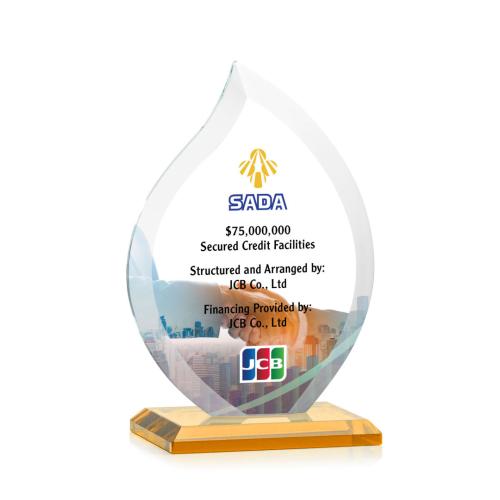 Recognition Awards - Crystal Awards - Nestor Flame VividPrint™ Award - Amber