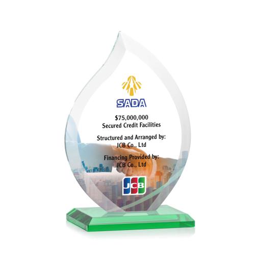 Recognition Awards - Crystal Awards - Nestor Flame VividPrint™ Award - Green