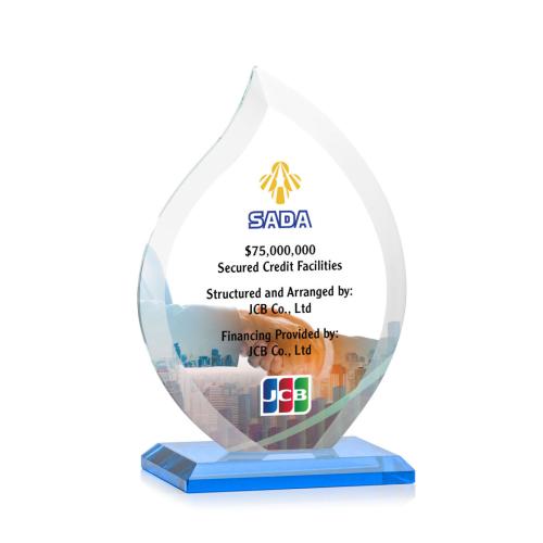 Recognition Awards - Crystal Awards - Nestor Flame VividPrint™ Award - Sky Blue