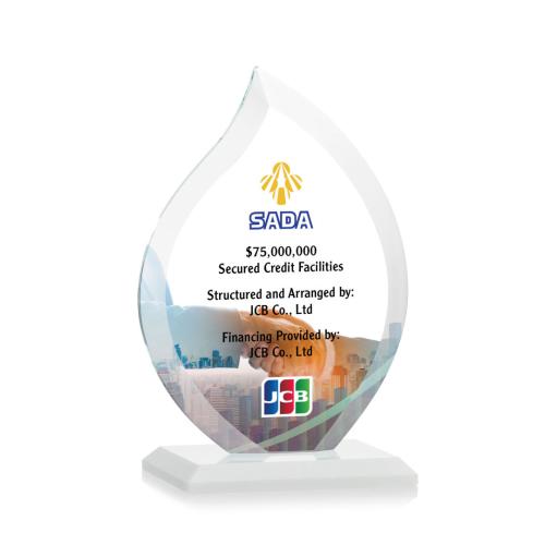 Recognition Awards - Crystal Awards - Nestor Flame VividPrint™ Award - White