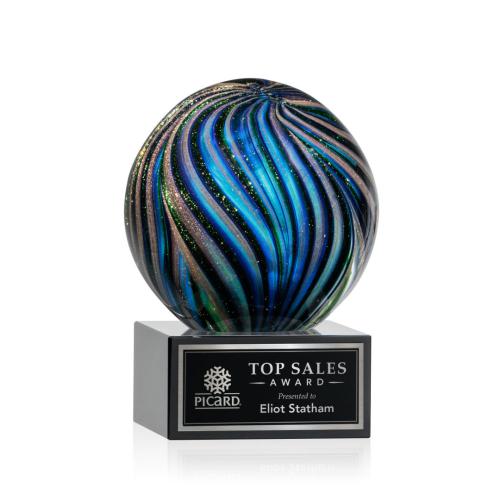 Recognition Awards - Glass Awards - Art Glass Awards - Malton Award on Hancock Base - Black