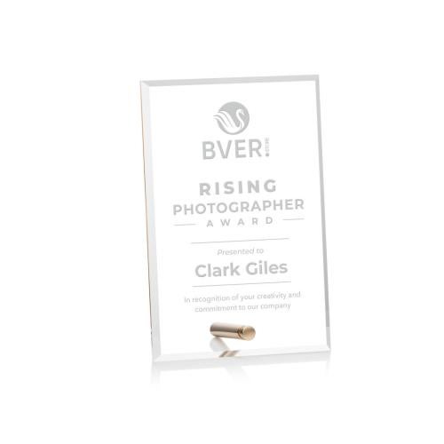 Recognition Awards - Acrylic Awards - Polaris Rectangle (V) Award - Gold