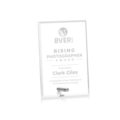 Recognition Awards - Acrylic Awards - Polaris Rectangle (V) Award - Silver
