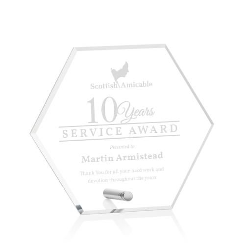 Recognition Awards - Acrylic Awards - Polaris Hexagon Award - Silver