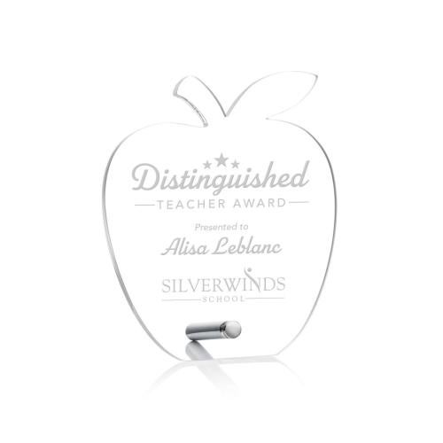 Recognition Awards - Acrylic Awards - Polaris Apple Award - Silver
