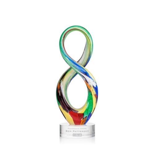 Recognition Awards - Glass Awards - Art Glass Awards - Duarte Award on Stanrich Base - Clear
