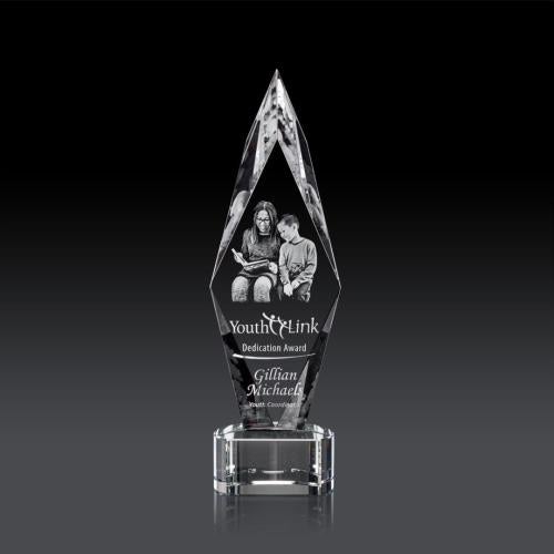 Recognition Awards - Crystal Awards - Manilow Award on Paragon Base (3D) - Clear