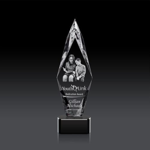Recognition Awards - Crystal Awards - Manilow Award on Paragon Base (3D) - Black