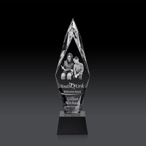 Recognition Awards - Crystal Awards - Manilow Award on Robson Base (3D) - Black