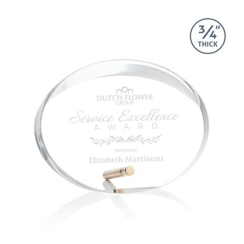 Recognition Awards - Acrylic Awards - Mosaic Oval Award - Gold