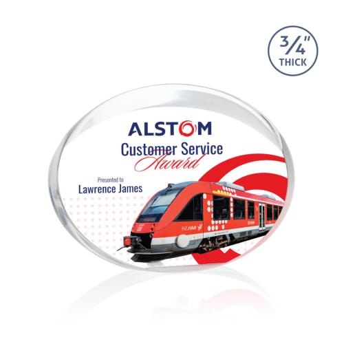 Recognition Awards - Acrylic Awards - Mosaic Oval VividPrint™ Award - Silver