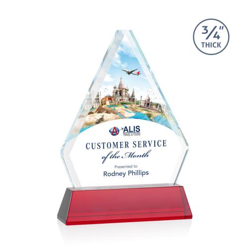 Recognition Awards - Crystal Awards - Fyreside VividPrint™ Award on Newhaven -  Red