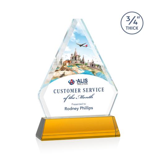 Recognition Awards - Crystal Awards - Fyreside VividPrint&trade; Award on Newhaven - Amber