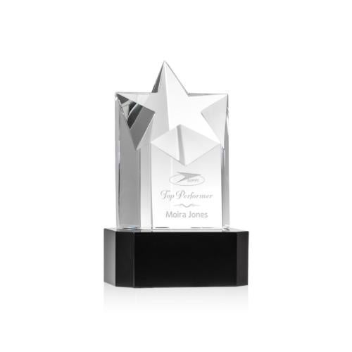 Recognition Awards - Crystal Awards - Berkeley Star on Padova Base - Black