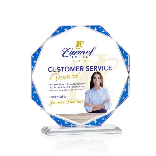 Recognition Awards - Crystal Awards - Mystique Octagon VividPrint™ Award