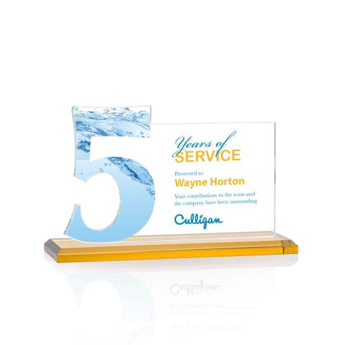 Recognition Awards - Crystal Awards - Hazelton VividPrint™ Award - Amber