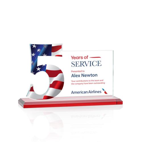 Recognition Awards - Crystal Awards - Hazelton VividPrint&trade; Award - Red