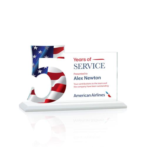 Recognition Awards - Crystal Awards - Hazelton VividPrint™ Award - White