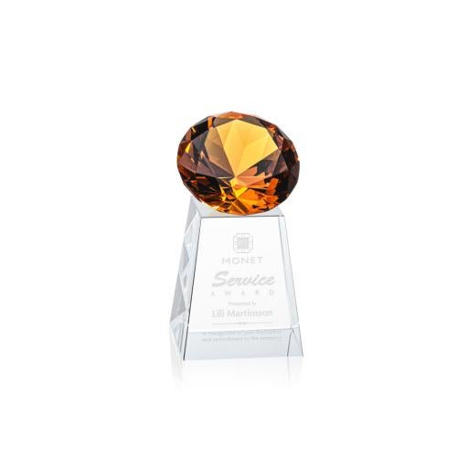 Recognition Awards - Crystal Awards - Celestina Gemstone Award - Amber