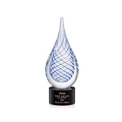 Recognition Awards - Glass Awards - Art Glass Awards - Kentwood Award on Marvel Base - Black