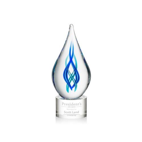 Recognition Awards - Glass Awards - Art Glass Awards - Warrington on Marvel Base - Clear