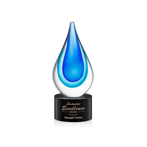 Recognition Awards - Glass Awards - Art Glass Awards - Marseille on Marvel Base - Black