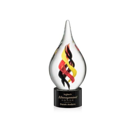 Recognition Awards - Glass Awards - Art Glass Awards - Nottingham on Marvel Base - Black