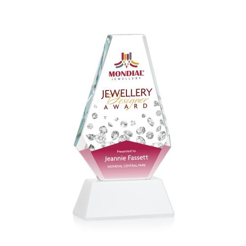 Recognition Awards - Crystal Awards - Kingsley VividPrint&trade; Award on Newhaven Base - White
