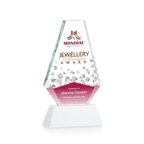 Recognition Awards - Crystal Awards - Kingsley VividPrint™ Award - White
