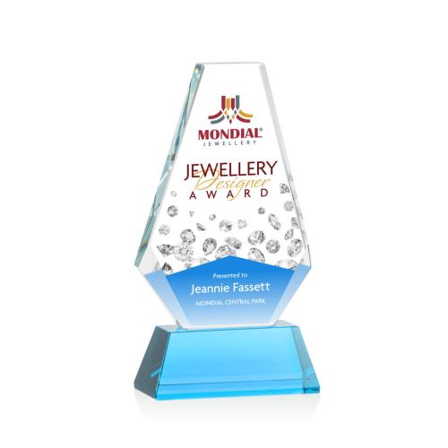 Recognition Awards - Crystal Awards - Kingsley VividPrint™ Award - Sky Blue