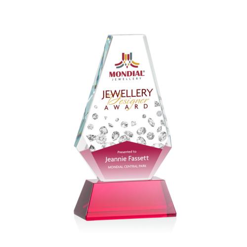 Recognition Awards - Crystal Awards - Kingsley VividPrint™ Award - Red