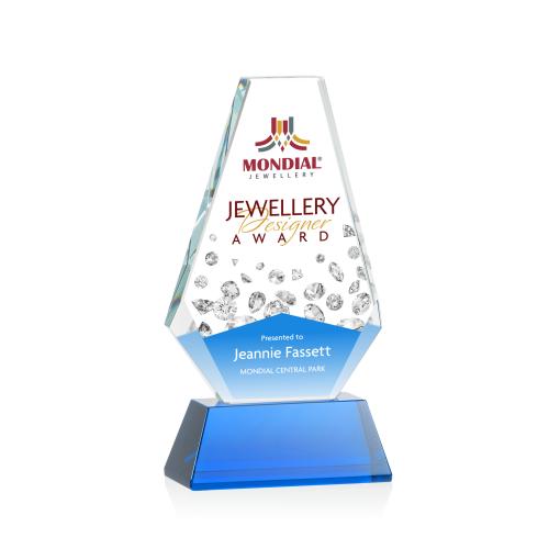 Recognition Awards - Crystal Awards - Kingsley VividPrint&trade; Award on Newhaven Base - Blue